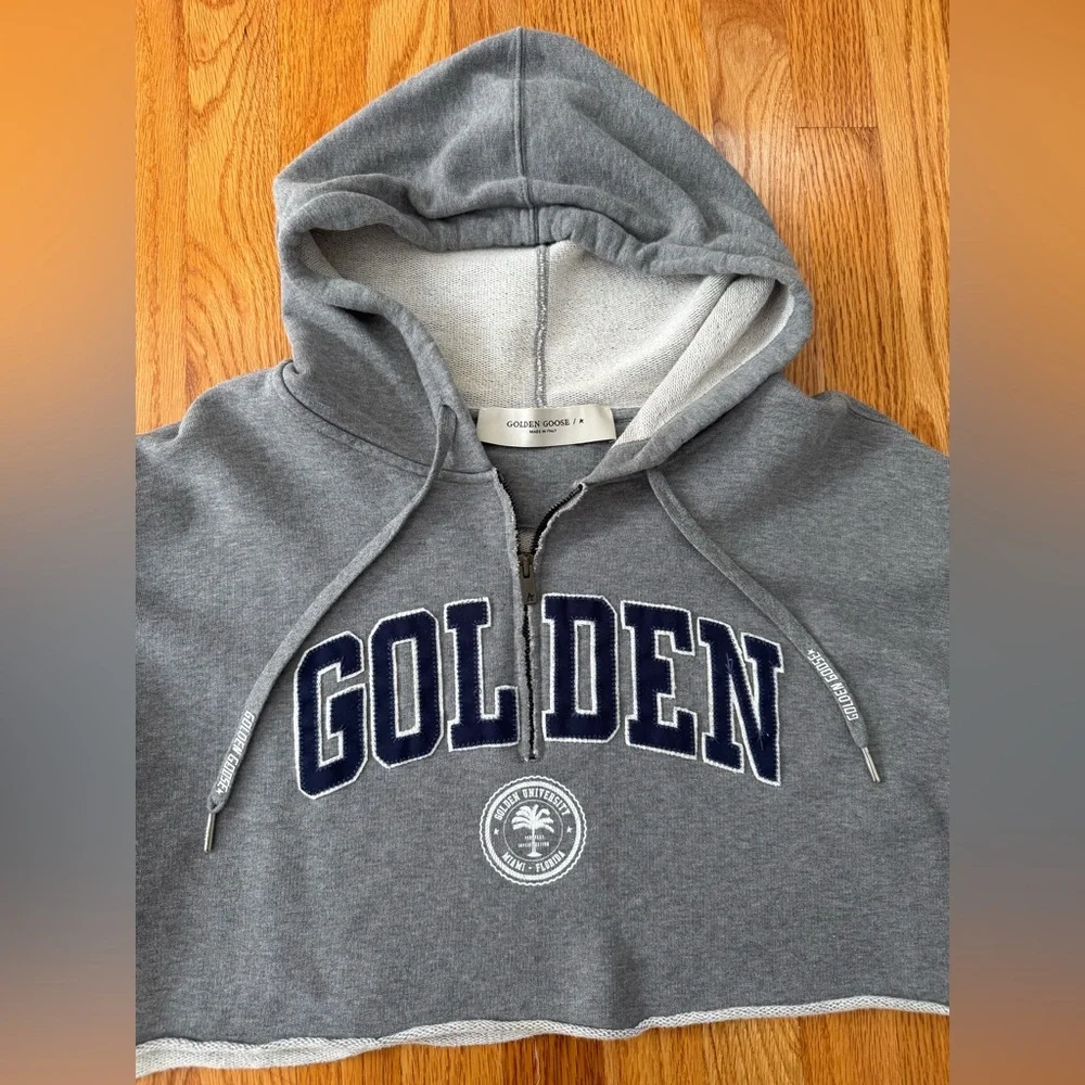 Golden Goose Miami collection cropped sweatshirt in grey - Picture 2 of 5